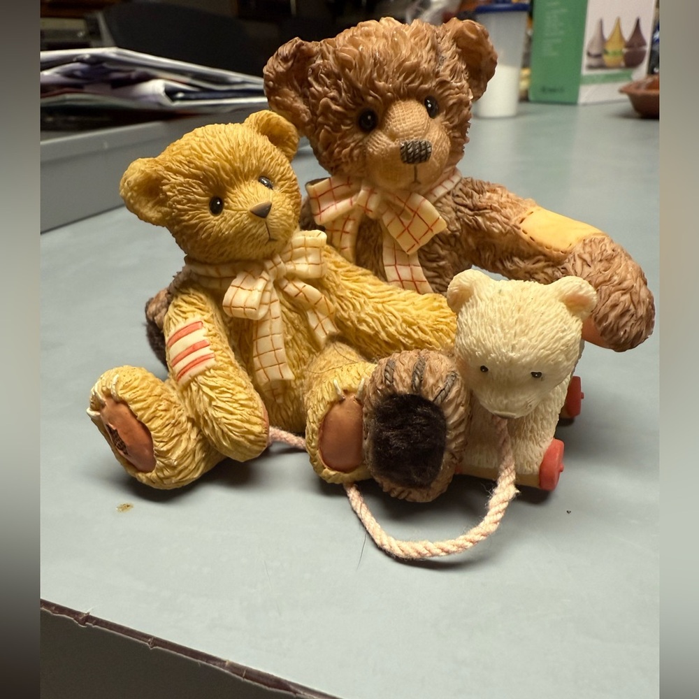 Cherished Teddies Trio with Yellow and Brown Bears